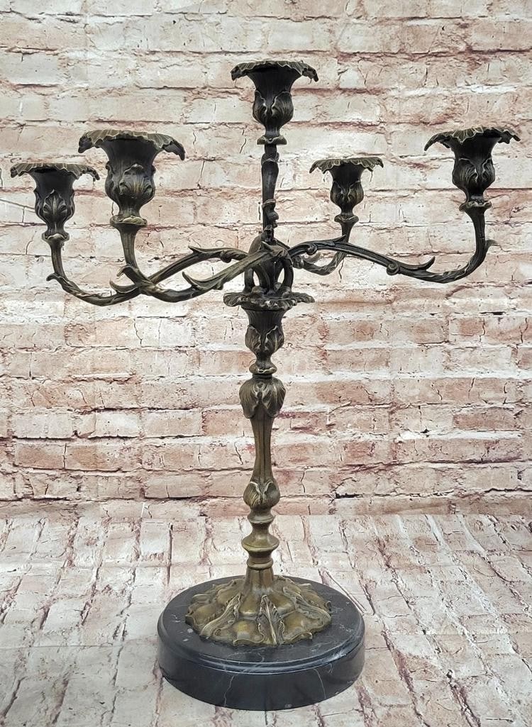 Victorian Style Candelabra Bronze Sculpture by Milo - 21'' x 17'' (1 of 7)