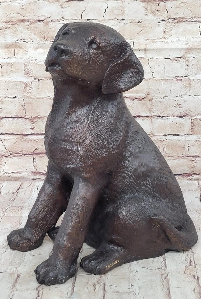 Jack Russell Puppy Dog Bronze Sculpture Inspired by J. Moigniez - 14'' x 10'': Jack Russell Puppy Dog Bronze Sculpture Inspired by J. Moigniez - 14" x 10" Crafted with meticulous attention to detail using the traditional lost wax method, this Jack Russell Puppy Dog Bronze 