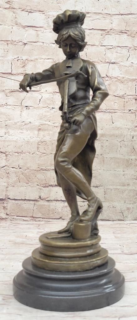 Lulli Enfant Bronze Sculpture by A.E. Gaudez - 15'' x 5'' (1 of 6)