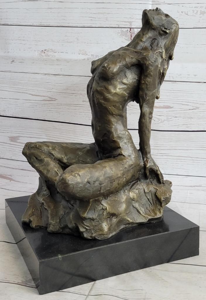 Nude Woman In Lotus Position Original Bronze Sculpture by Aldo Vitaleh - 13'' x 8'': Nude Woman In Lotus Position Original Bronze Sculpture by Aldo Vitaleh - 13" x 8" Experience the raw and captivating beauty of this stunning bronze sculpture by Aldo Vitaleh. This piece captures