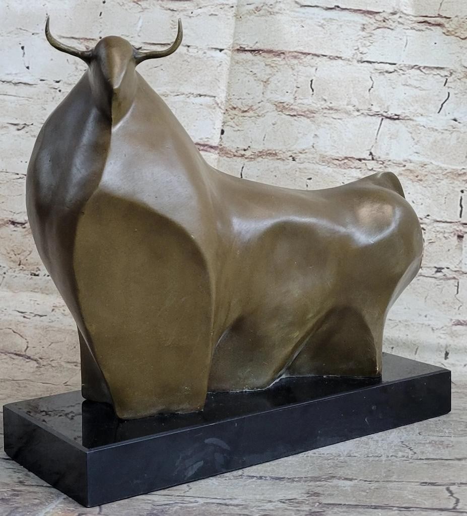 Botero Inspired Modern Abstract Bull Bronze Sculpture - 10.5'' x 12'' (1 of 7)