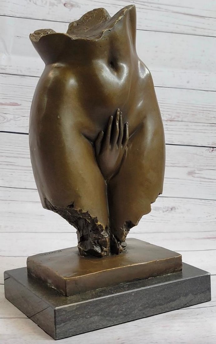 Sensual Feminine Form Bronze Sculpture Signed By Mavchi - 11" x 6.5": Sensual Feminine Form Bronze Sculpture Signed By Mavchi - 11" x 6.5" A bronze sculpture portraying the sensuous contours of the female form in a graceful and artistic manner, emphasizing the b