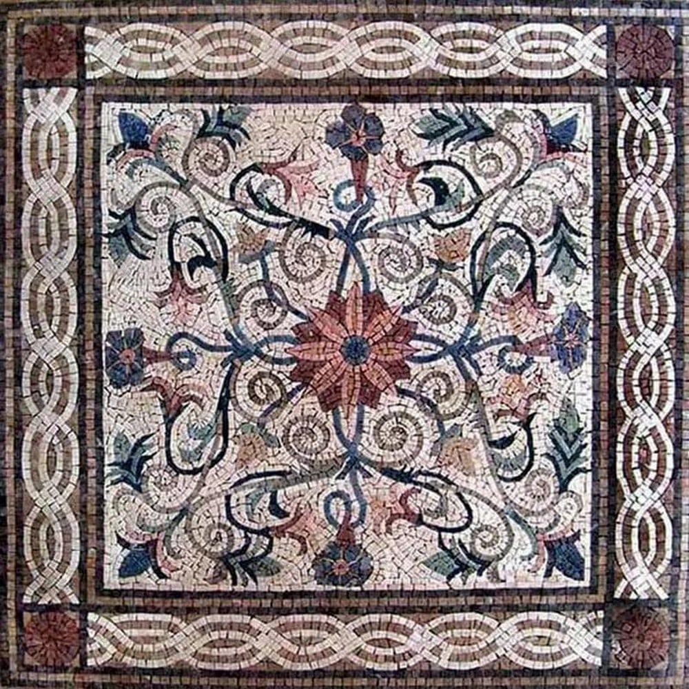 Flower Mosaic Art Tile - Maha (1 of 2)