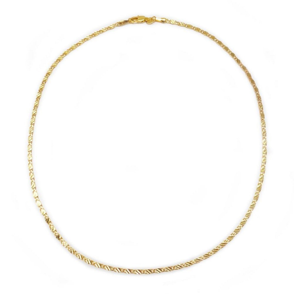 18K Yellow Gold Plated Necklace With Unique Link: 18K Yellow Gold Plated Necklace, With Unique Box Style Link. View Photos For Details