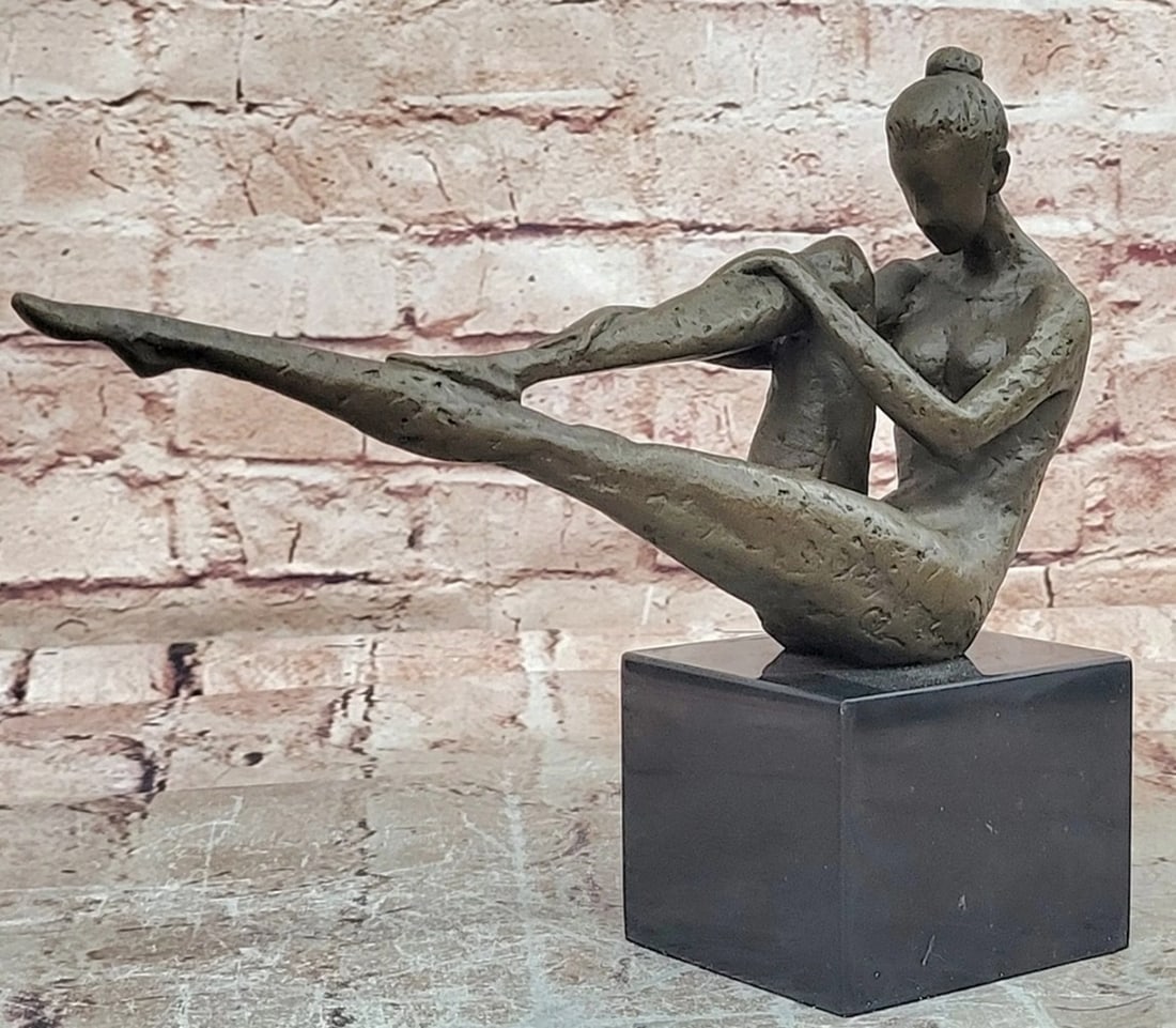 Art Deco Style Abstract Dancer Bronze Sculpture by Miguel Lopez - 8" x 10": Art Deco Style Abstract Dancer Bronze Sculpture by Miguel Lopez - 8" x 10" Introducing a Modern Bronze Sculpture: This abstract dancer figure is meticulously handcrafted with careful attention