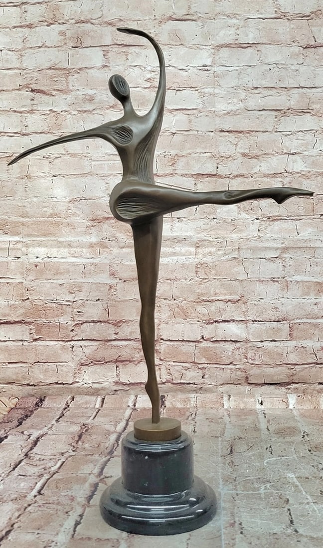 Abstract Dancer Bronze Sculpture by Milo - 22" x 14.5": Abstract Dancer Bronze Sculpture by Milo - 22" x 14.5" Introducing a Modern Bronze Sculpture: This abstract depiction of a dancer is meticulously handcrafted with careful attention to detail. 
