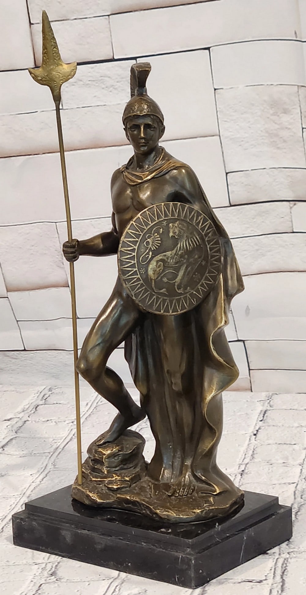 Greek Warrior Bronze Sculpture in the Manner of Debut - 14.5" x 6.5" (1 of 6)