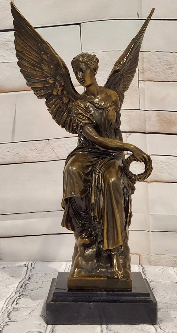 Winged Victory Bronze Sculpture in the Manner of Hudon - 13" x 7" (1 of 7)