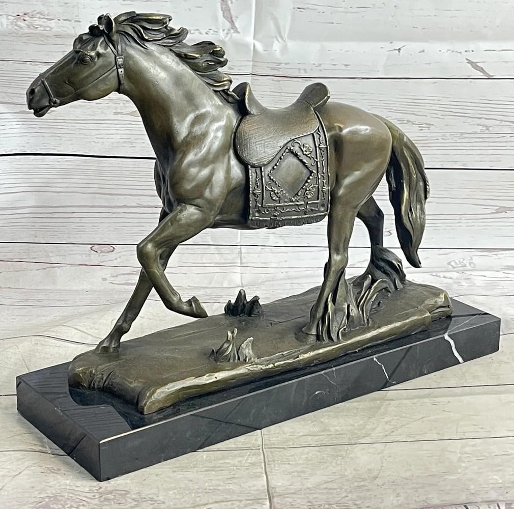 Bronze Stallion Majesty: Large Walking Horse Sculpture Inspired by P.J. Mene - 12" x 15" (1 of 6)