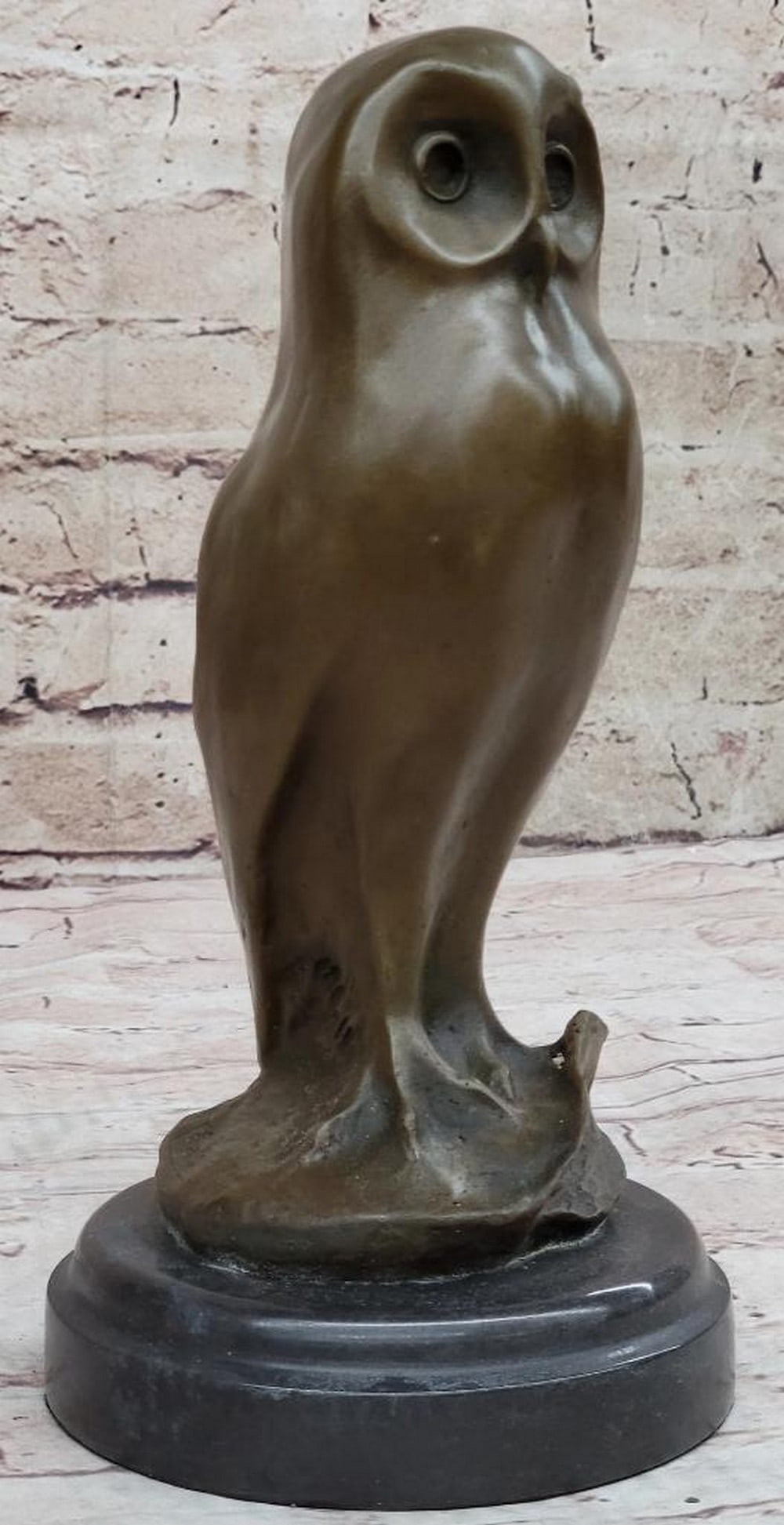 Signed Milo Original Abstract Owl Bronze Sculpture On Marble Base - 10" x 4.5": Signed Milo Original Abstract Owl Bronze Sculpture On Marble Base - 10" x 4.5" This stunning bronze sculpture depicts a majestic owl perched atop a tree stump pedestal, its piercing gaze fixed
