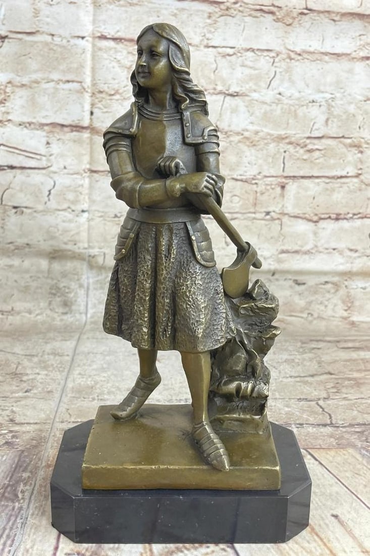 Joan of Arc Bronze Sculpture by E. Fremiet - 11.5" x 5" (1 of 6)