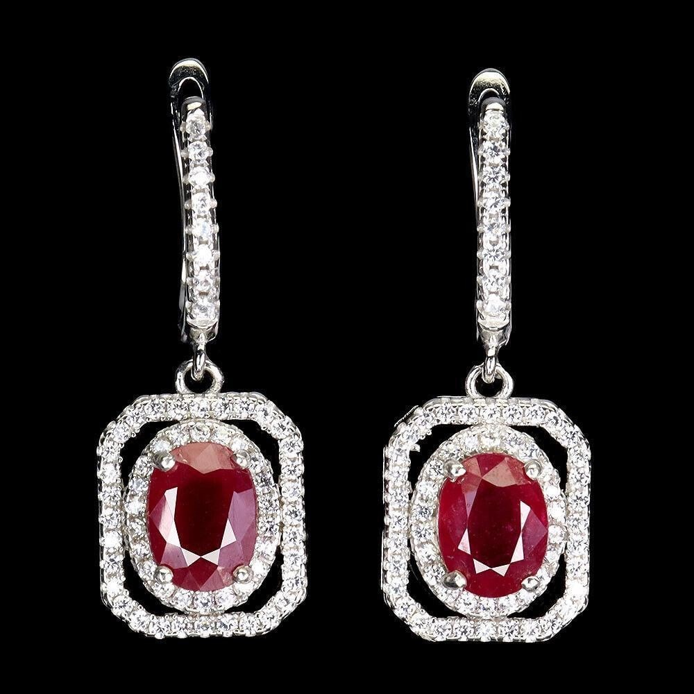 Scarlet Elegance Oval Ruby 8 X 6mm Gemstone Earrings (1 of 3)
