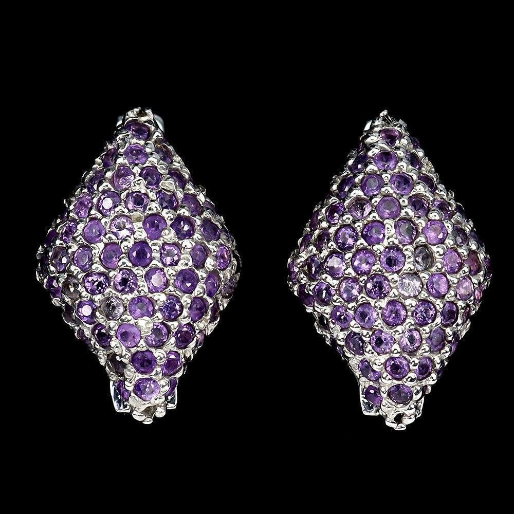 Round Purple Amethyst 1.5mm Gemstone 925 Sterling Silver Jewelry Stud Earrings: Round Purple Amethyst 1.5mm Gemstone 925 Sterling Silver Jewelry Stud Earrings Introducing our exquisite Round Purple Amethyst 1.5mm Gemstone Sterling Silver Stud Earrings, a dazzling addition to your