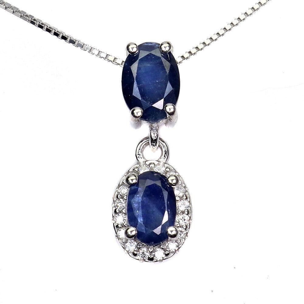 Stunning Oval Deep Blue Drop Pendant Necklace (1 of 3)