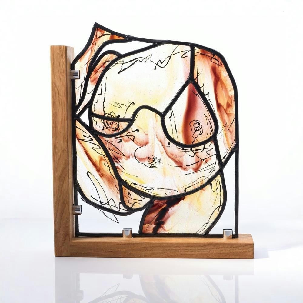 Lily II' Women in Stained Glass by Laura Kriefman: 'Lily II' Women in Stained Glass by Laura Kriefman This stained glass artwork presents a female figure based on a life drawing model, emphasizing form and composition. The piece reflects a structured 
