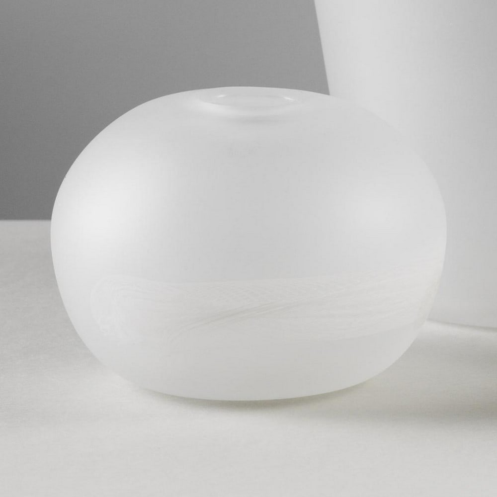Frayed' Small Glass Vessel by Clare L Wilson: 'Frayed' Small Glass Vessel by Clare L Wilson This hand-blown glass vessel from Clare L Wilson showcases refined cane patterning within a softly rounded form. Subtle and considered, the piece highligh