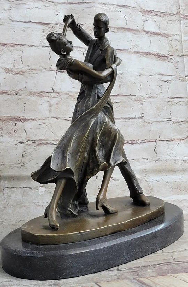 Duo Tango Dancer Performers Tribute to Degas by Aldo Vitaleh Original Bronze Sculpture - 12" x 10": Duo Tango Dancer Performers Tribute to Degas by Aldo Vitaleh Original Bronze Sculpture - 12" x 10" In this exquisite bronze sculpture titled "Tango/Passion Dance," the spirit of Edgar 
