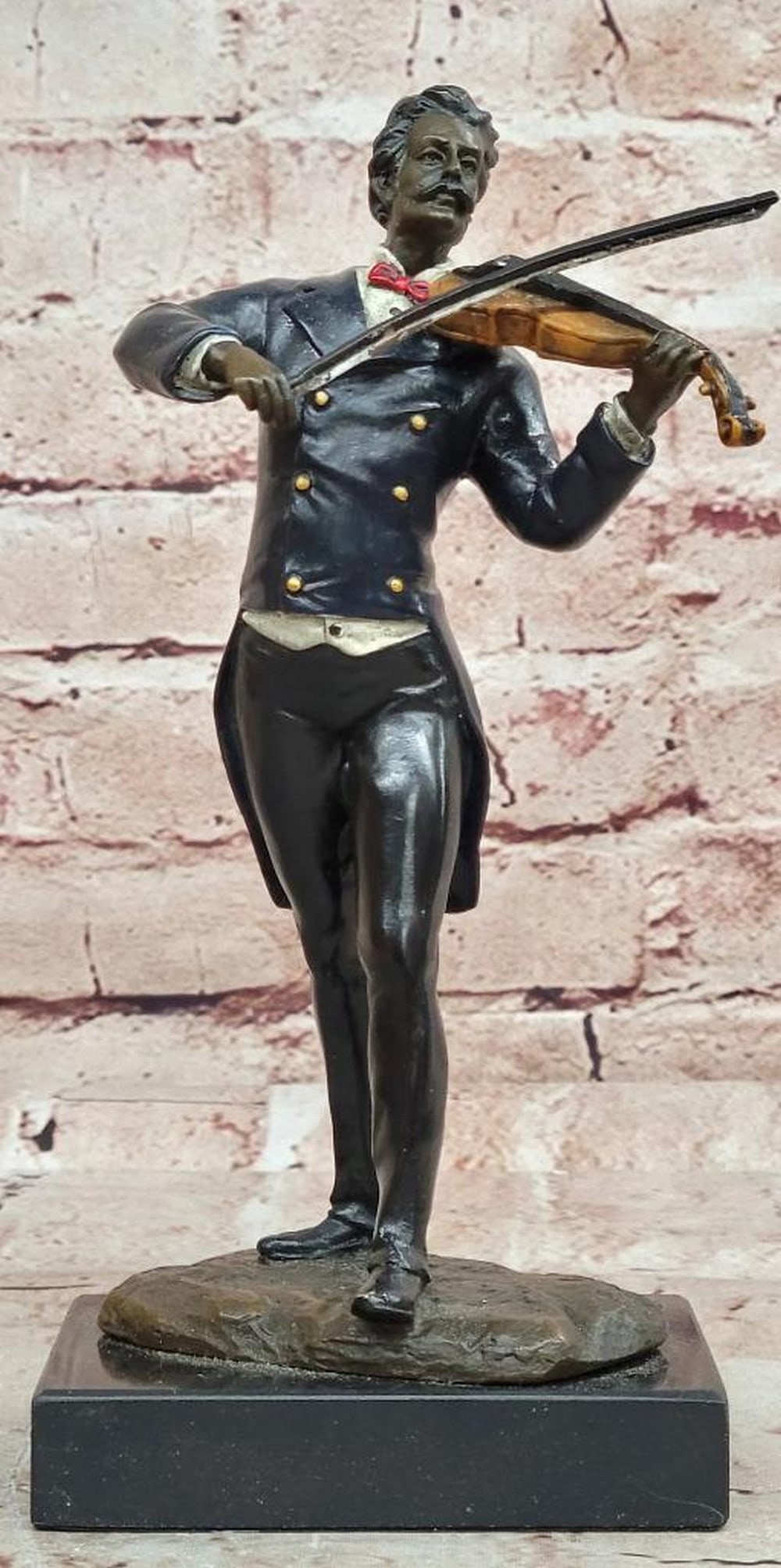 Johann Strauss' Composer Signed Bronze Sculpture by Milo - 9" x 4" (1 of 6)