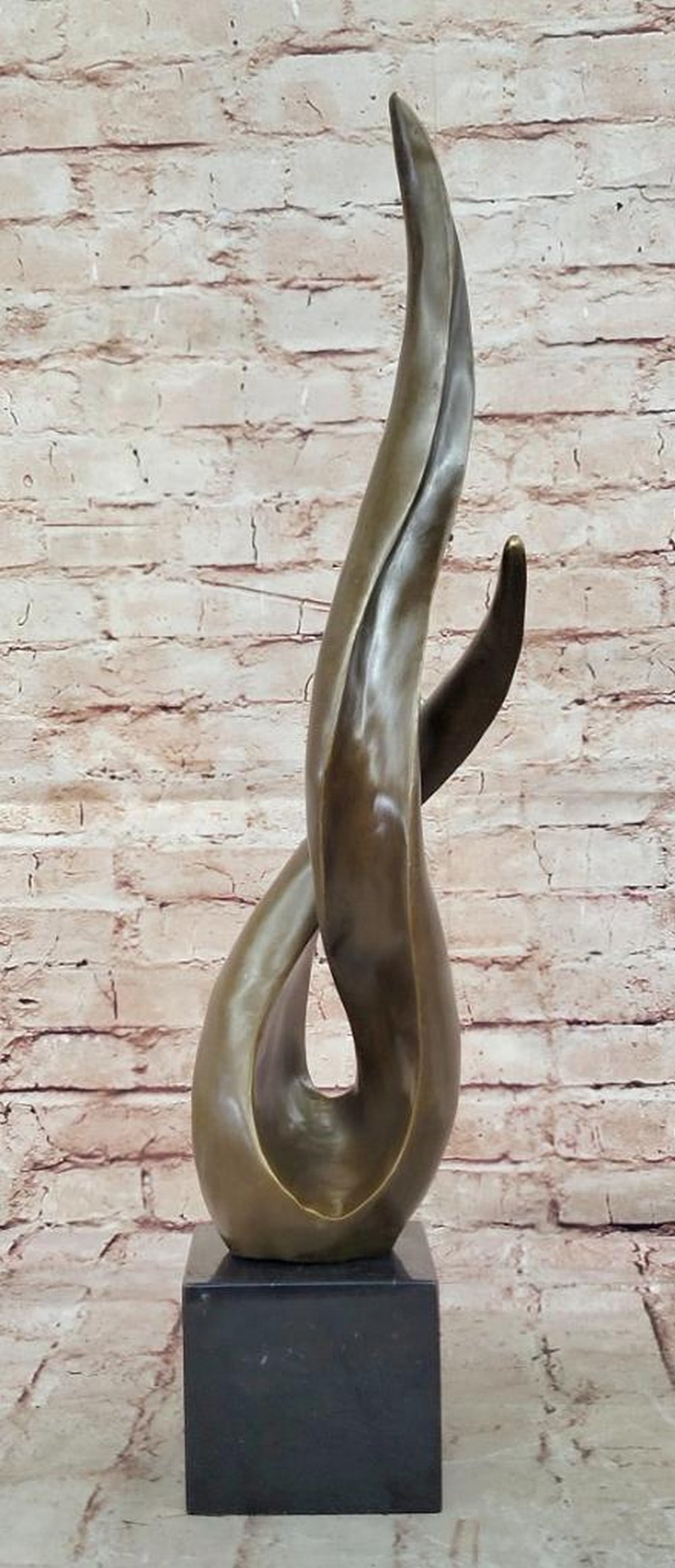 Twisted Flame' Modern Abstract Bronze Sculpture by Milo - 23" x 5": 'Twisted Flame' Modern Abstract Bronze Sculpture by Milo - 23" x 5" 'Twisted Flame' is a striking modern abstract bronze sculpture by Milo that captures the dynamic energy and fluid motion of 