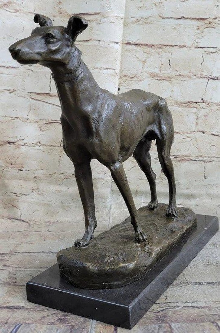 Hunting Greyhound Bronze Statue - 10.5" x 14": Hunting Greyhound Bronze Statue - 10.5" x 14" Presenting our foundry's exceptional creation - a captivating bronze Greyhound sculpture crafted by the renowned European artist, Fremiet.