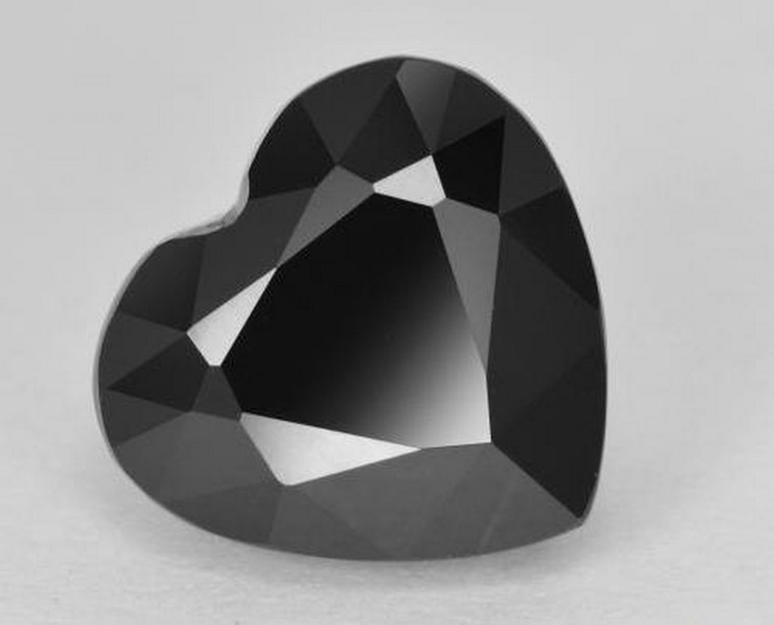 6.03ct Natural Schorl Tourmaline, Heart, Opaque (1 of 3)