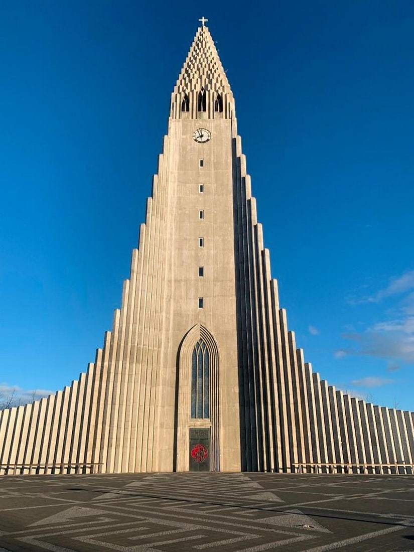 Icelandic Icon: Icelandic Icon Capture the striking beauty of Iceland's architectural gem with this exclusive hand-painted canvas opportunity. The photograph showcases the front facade of Hallgrimskirkja, its