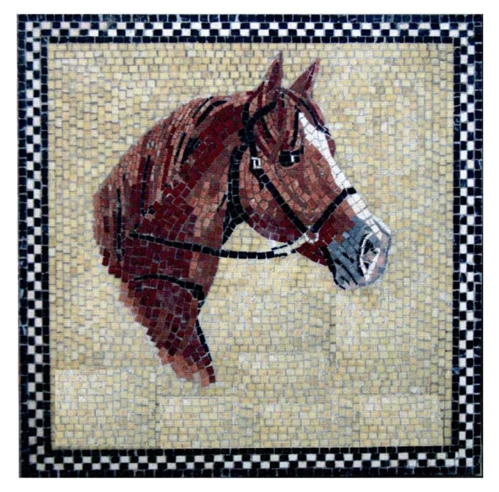 Noble Horse: Classical Mosaic Design: Noble Horse: Classical Mosaic Design This striking mosaic captures the elegance and strength of the horse - a timeless symbol of freedom, nobility, and power. Rendered in a classical style, the