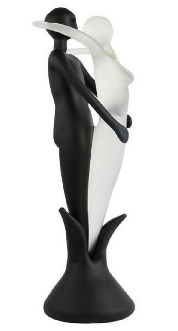 Lovers Embrace: Lovers Embrace Delicate and expressive, Lovers Embrace captures an intimate moment frozen in time. Crafted from frosted Murano glass, the sculpture's soft, matte surface enhances the fluid lines and