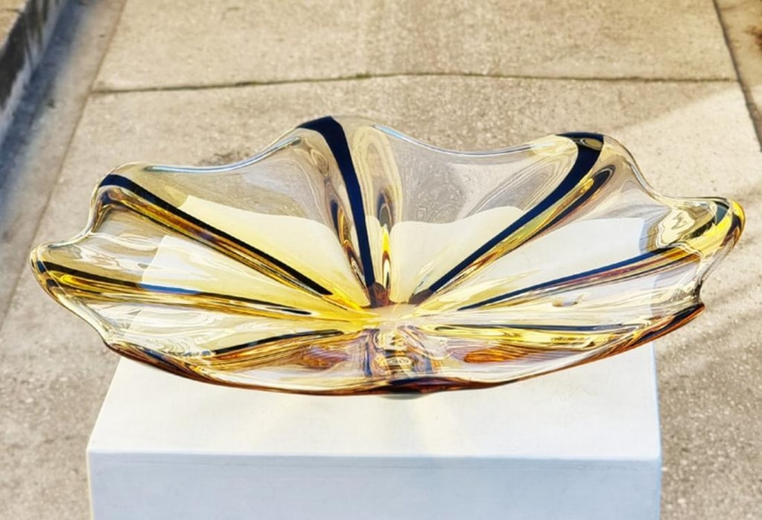 Amber Seashell Murano Glass Centerpiece - 4