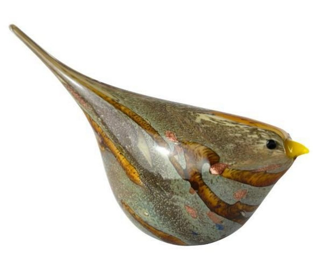 Amber Murano Glass Sparrow Sculpture: Amber Murano Glass Sparrow Sculpture Warm and graceful, this Murano glass sparrow is sculpted in rich amber tones that capture the gentle glow of sunlight. Handcrafted with fluid lines and delicate