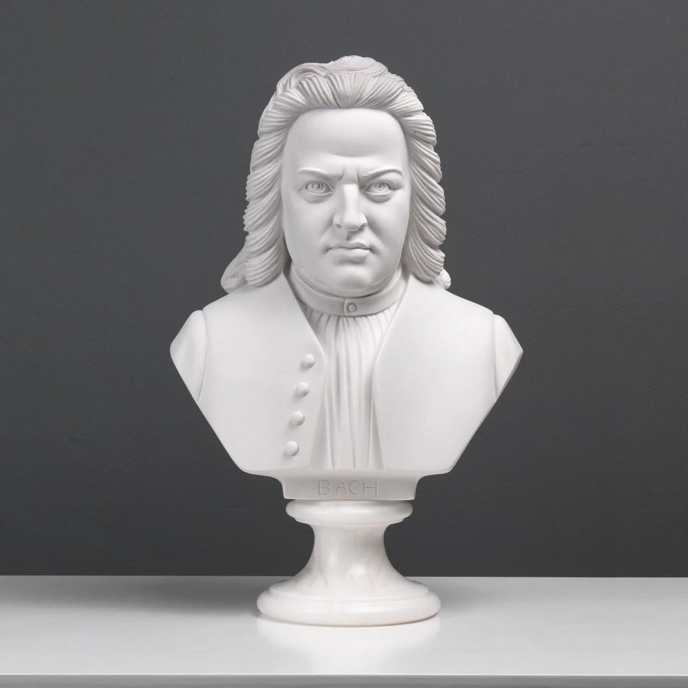 Johann Sebastian Bach Bust Statue - (9.7lbs): Johann Sebastian Bach Bust Statue - (9.7lbs) This finely detailed bust statue honors Johann Sebastian Bach, the legendary German composer of the Baroque period. Renowned for masterpieces like the Bran