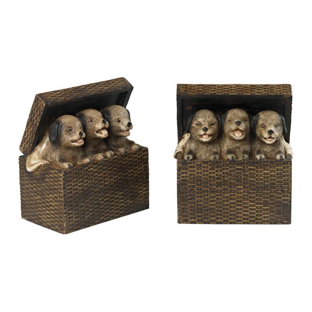 "Pups" ELK Brown Collection Bookends: "Pups" ELK Brown Collection Bookends Introducing the "Pups" ELK Brown Collection Bookends - a delightful blend of playful charm and contemporary design. This set of two bookends