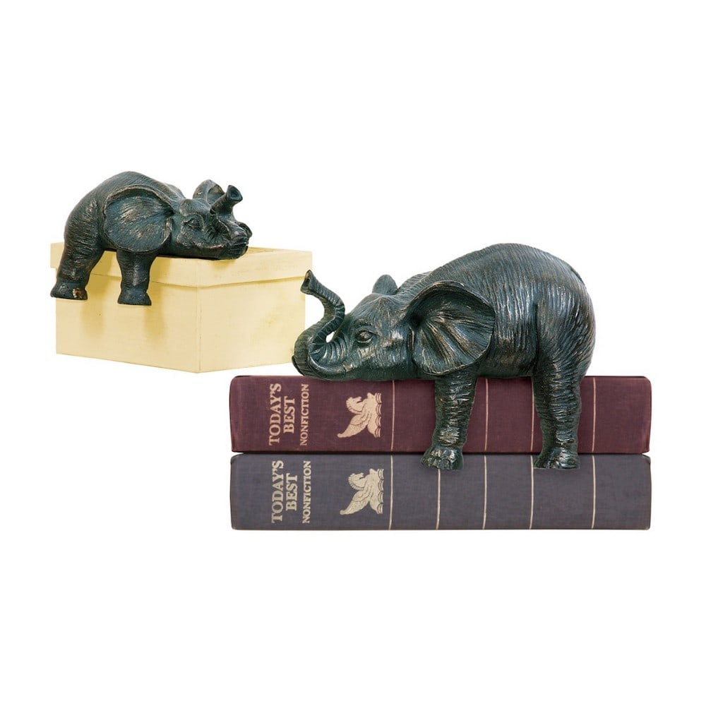 "Sprawling Elephants" Elk Home Collection Bookends: "Sprawling Elephants" Elk Home Collection Bookends Celebrate the timeless majesty of these noble giants, revered as enduring symbols of wisdom and nobility. Ideal for gracing any shelf -