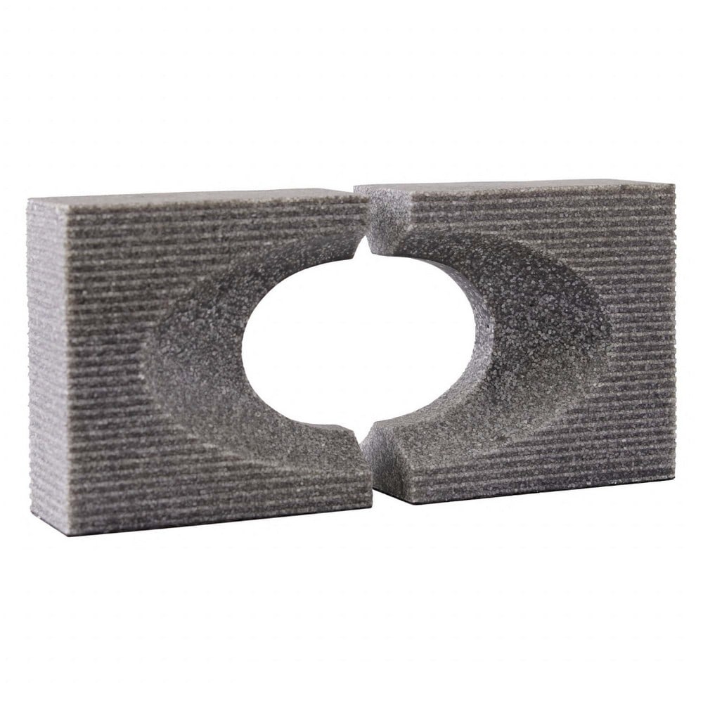 "Graphite" Wolcott Collection Bookends: "Graphite" Wolcott Collection Bookends Inspired by Brutalist design, our Wolcott Bookends are crafted from graphite ricestone composite and feature bold graphic cutouts alongside a chiseled te