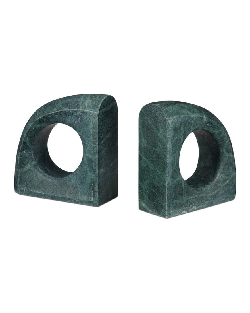 "Natural" Russo Collection Bookends: "Natural" Russo Collection Bookends The Russo Green Bookends Set features two striking marble sculptures that serve both as independent works of art and as functional bookends. Crafted from na