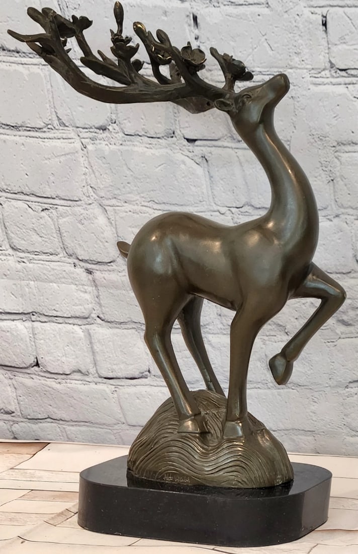 Majestic Wilderness - Original Bronze Deer Buck Stag Sculpture: Majestic Wilderness - Original Bronze Deer Buck Stag Sculpture Majestic Wilderness is a striking bronze sculpture that captures the grace, strength, and noble presence of a deer buck standing proudly 