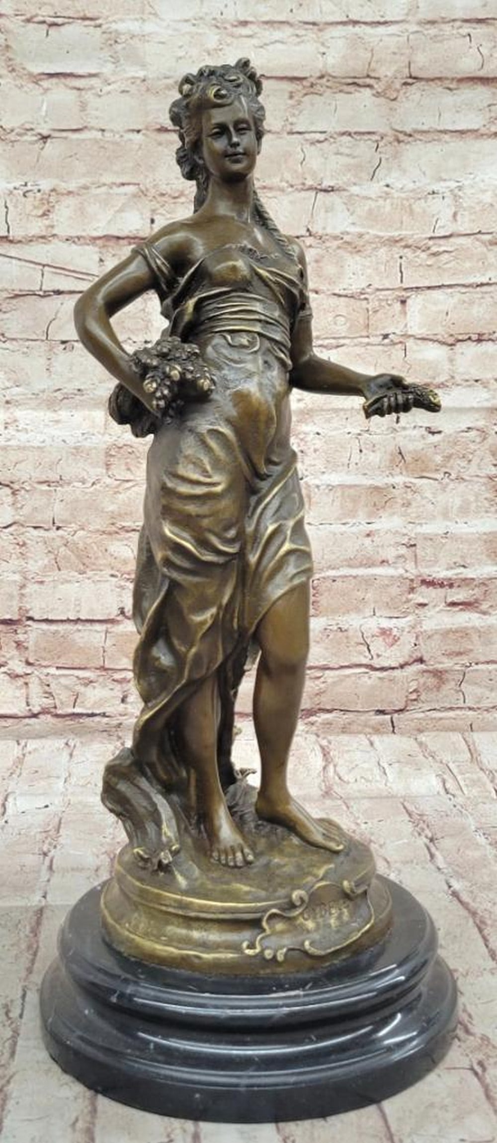 Antique Style Bronze Statue of Cybele - Goddess of Abundance - 18.5" x 8" (1 of 6)