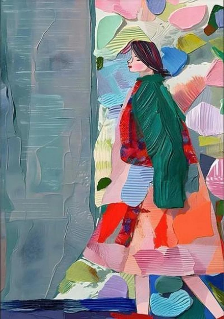 She in Colour: She in Colour She in Colour celebrates the feminine form through a symphony of abstract strokes and radiant hues. Layers of oil paint flow across the canvas, suggesting the outline of a woman without 