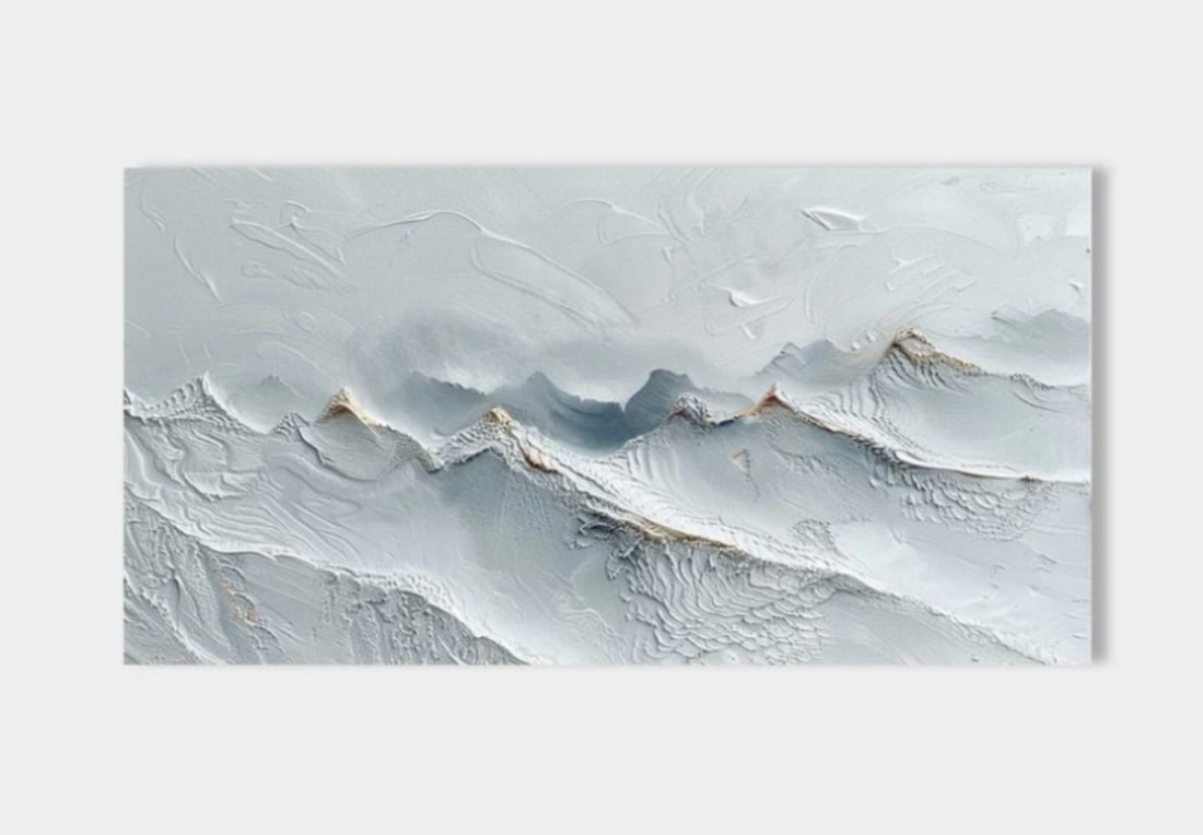Sculpted Summit Textured Art Canvas Painting: Sculpted Summit Textured Art Canvas Painting his painting beautifully captures the grandeur of a towering snow-capped mountain. The textured, sculptural brushstrokes add a stunning three-dimensional e