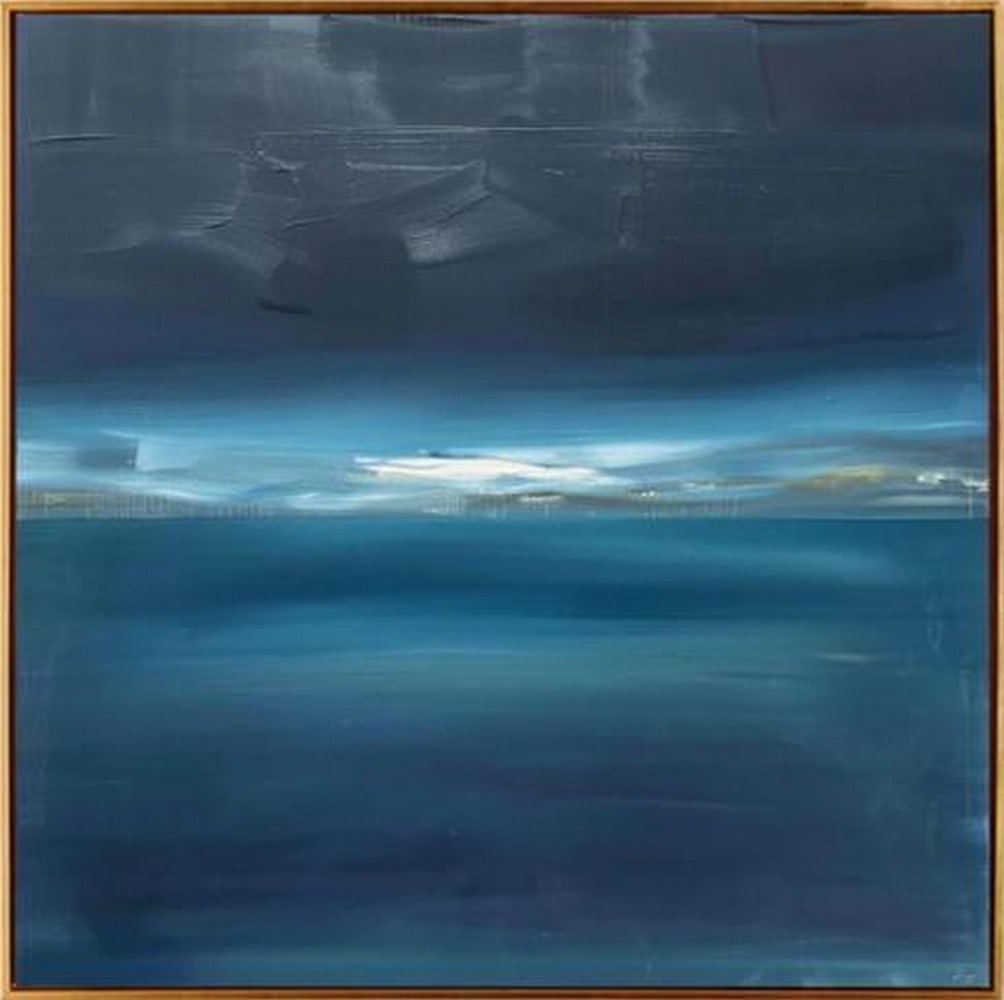 Midnight Sky: Midnight Sky Midnight Sky is a moody abstract oil painting that captures the depth and mystery of the night sky. Rich layers of dark blue, indigo, and hints of deep charcoal blend across the canvas