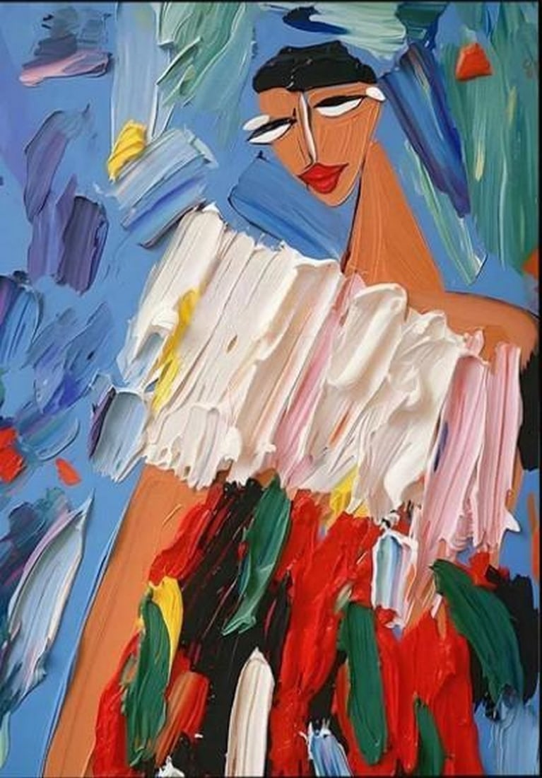Emergence: Emergence Emergence captures the spirit of the feminine form in bold, sculptural strokes. This 3D abstract oil painting rises from the canvas with textured depth, where curves and contours suggest a w