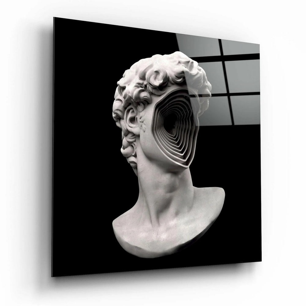Sculptural Head Tempered Glass Wall Art (1 of 2)