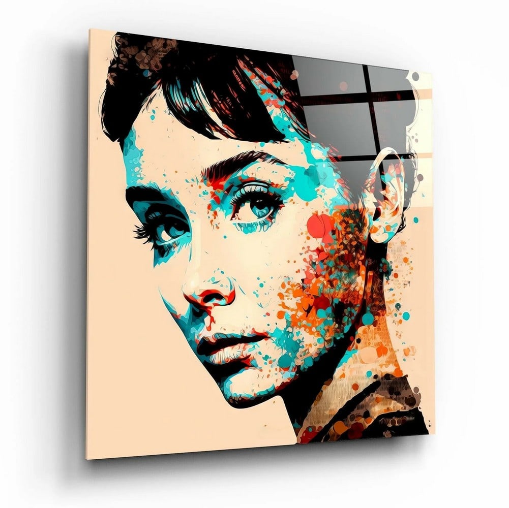 Audrey Hepburn Designer Tempered Glass Wall Art (1 of 2)