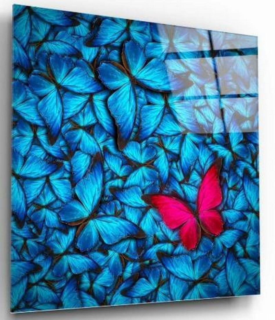 Tempered Glass Wall Art: One of a Kind Butterfly (1 of 3)