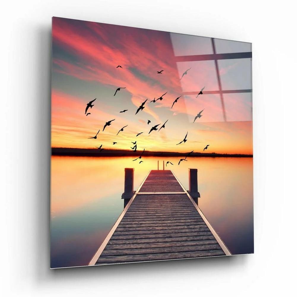 Red Dock Tempered Glass Wall Art (1 of 2)