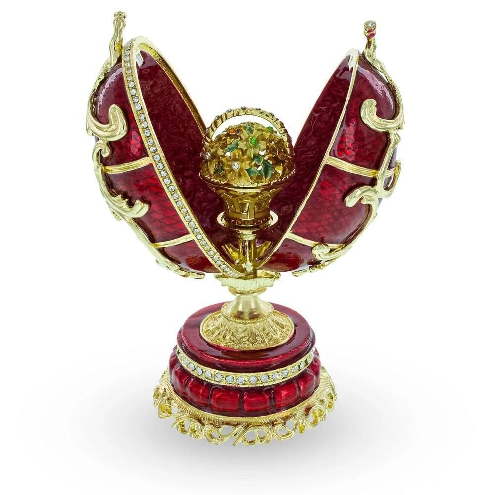 Inspired Spring Flowers Royal Imperial Egg 1899 - 190: Inspired Spring Flowers Royal Imperial Egg 1899 - 190 This exquisite hand-painted, openable egg is crafted from gold-plated pewter and adorned with sparkling Austrian crystals and high-polished