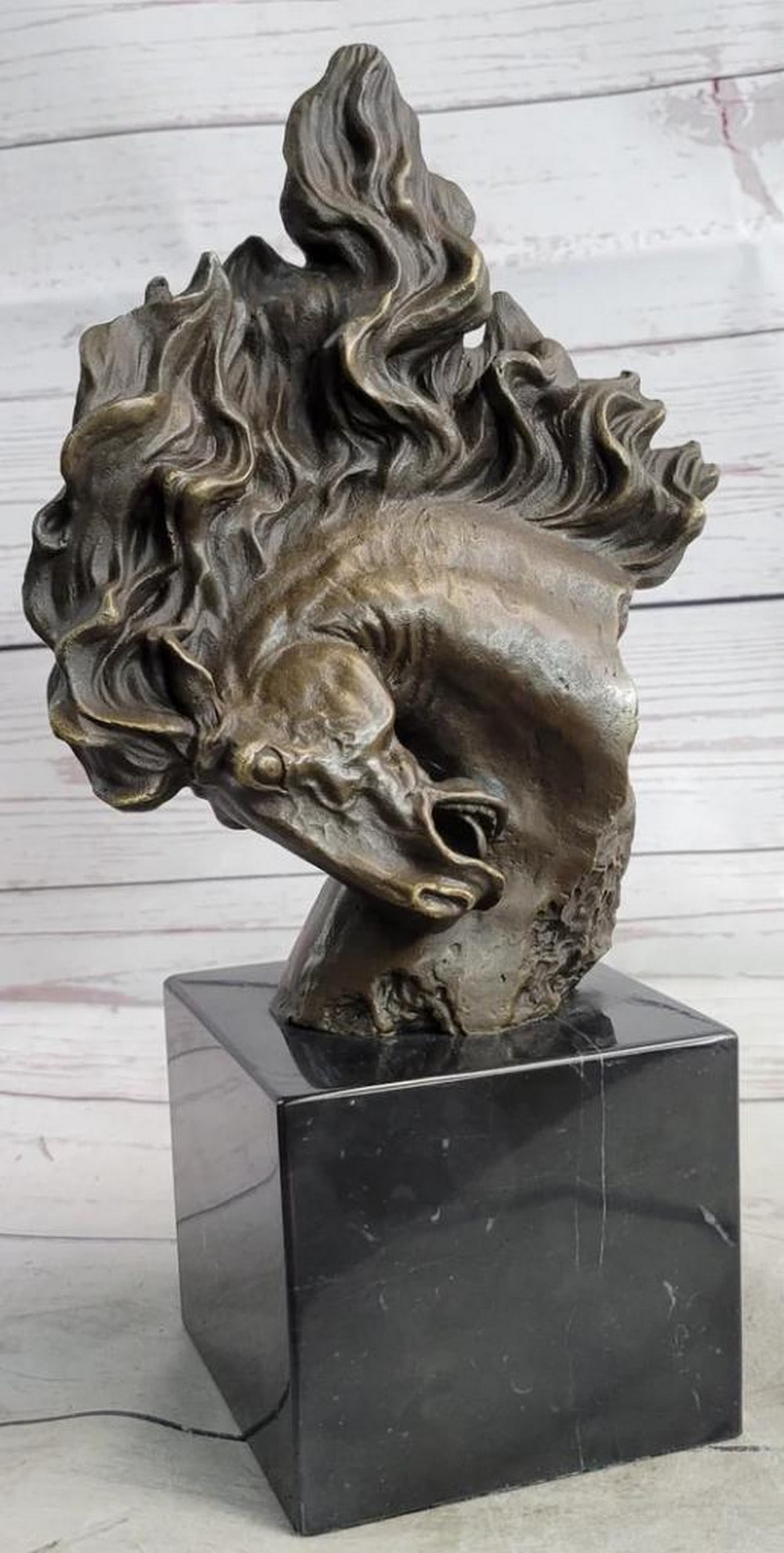 Majestic Horse Bronze Bust Stallion Original Bronze Sculpture Signed by Milo - 12" x 7": Majestic Horse Bronze Bust Stallion Original Bronze Sculpture Signed by Milo - 12" x 7" Immerse yourself in the world of elegance and grace with our "Bronze Bust Stallion Sculpture." T