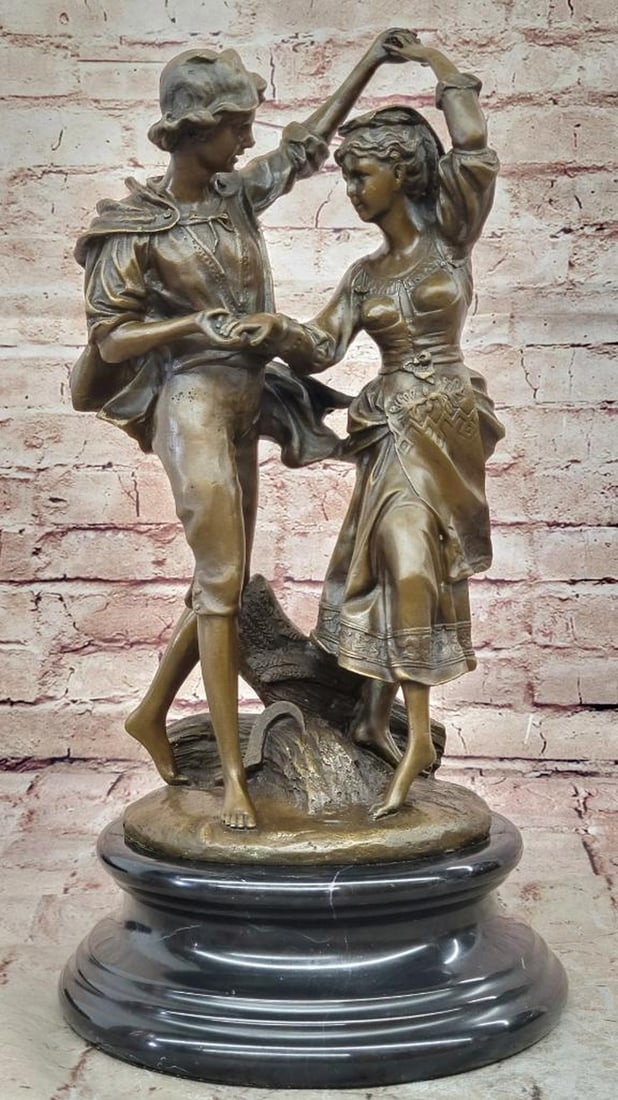 Romeo and Juliet" Signed Original Bronze Sculpture by Milo - 17.5" x 9: "Romeo and Juliet" Signed Original Bronze Sculpture by Milo - 17.5" x 9" This original bronze sculpture by Milo beautifully captures the timeless romance of Romeo and Juliet, literatur