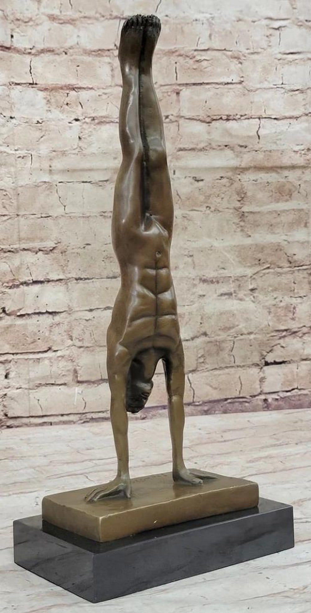 Male Gymnast Handstand Original Bronze Sculpture Signed by Fransisci on Marble Base - 15" x 6.5": Male Gymnast Handstand Original Bronze Sculpture Signed by Fransisci on Marble Base - 15" x 6.5" Experience the breathtaking athleticism and grace of a Male Gymnast captured in this stunning G