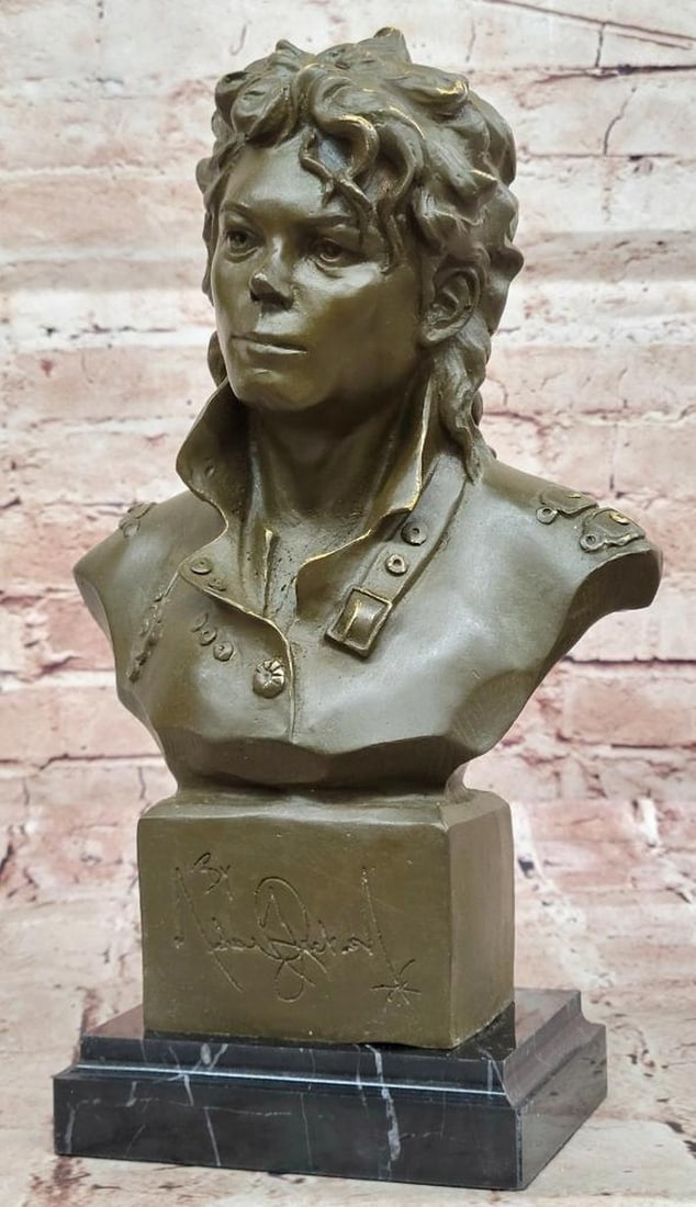 Michael Jackson Bronze Tribute Bust by Mavchi - 12" x 7": Michael Jackson Bronze Tribute Bust by Mavchi - 12" x 7" Celebrate the legacy of a global icon with this Michael Jackson Bronze Tribute Bust by Mavchi. Cast in bronze using the time-honored lo
